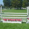 5 foot birch jump standards with gate and flower box