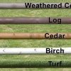 arena supplies weathered cedar log cedar birch and turf covered poles