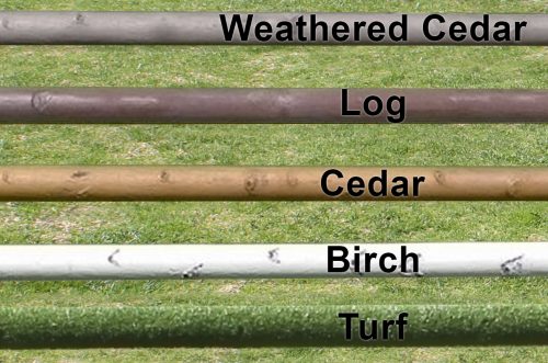 arena supplies weathered cedar log cedar birch and turf covered poles