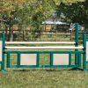 square panel 5ft two tone jump standards pair green