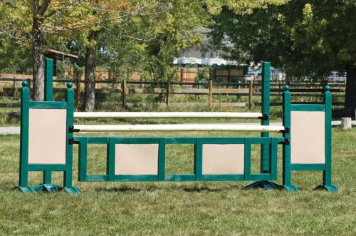 square panel 5ft two tone jump standards pair green