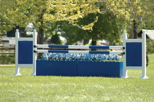 square panel 5ft two tone jump standards pair in blue