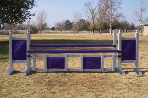 square panel 5ft two tone jump standards pair in purple