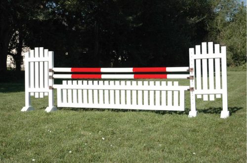 burlingham sports 5ft solid color jump standards brown picket wing open picket jump asa25