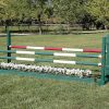 burlingham sports 5ft solid color jump standards brown picket wing oxer complete jump asa16
