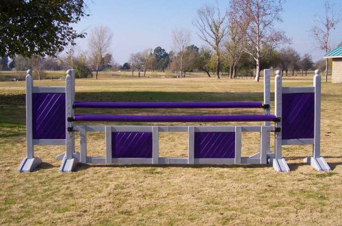 square panel 5ft two tone jump standards pair in purple