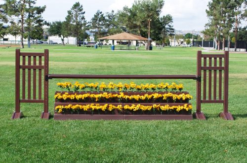 flower stairs set in brown with vertical slant complete jump