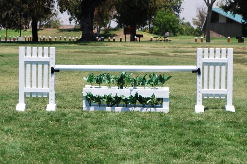 mini pony jump standards complete white complete jump with flower box and foliage