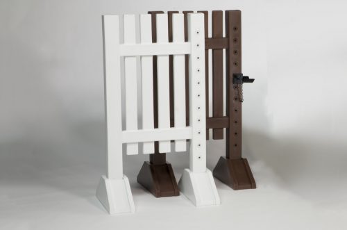 mini pony jump standards white and brown