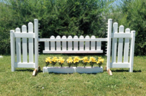 picket gate jump with flower box
