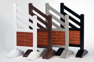 Red Brick Jump Standards with White Brown Grey and Black colors