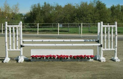White Slat Wall with Flower Strip