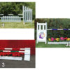 graphic panel jump package slant picket, solid picket top, and holiday kid jumps