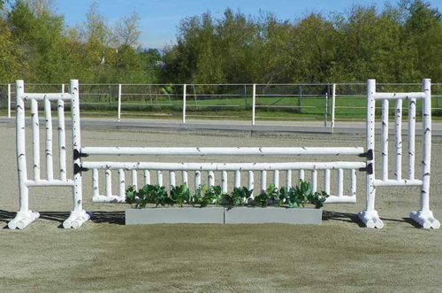 6 foot birch jump standards and flower boxes