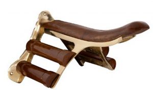 brass and wood saddle rack
