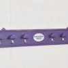 bridle rack with brass hooks in purple