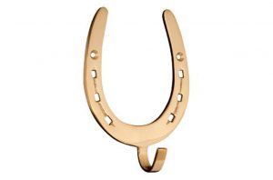 brass hook with horseshoe