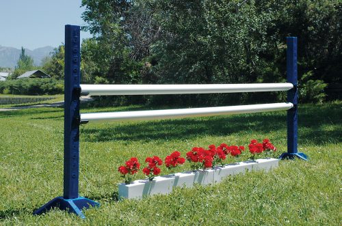 training flower boxes with schooling standards and jump poles