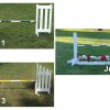 kids basic schooling jump course double picket, schooling jump, and slant picket jump