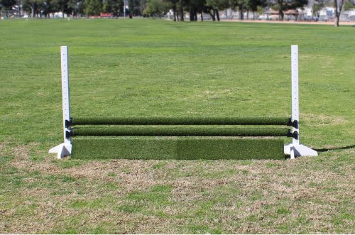 Turf Covered Wood Poles with Turf Covered Flower Boxes Complete Jump