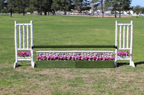 arena supplies turf flower box with birch standards and turf pole complete jump