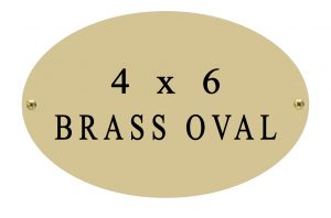oval name plate 4 x 6 brass