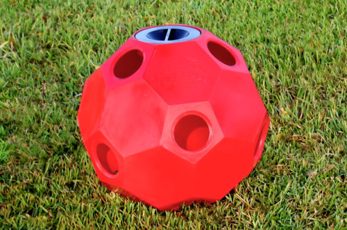 hay ball feeder in red