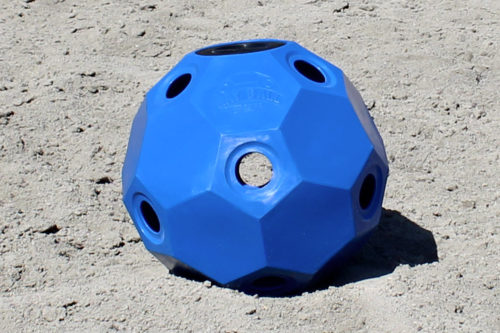 hay ball feeder 2 inch holes blue