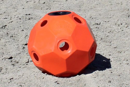 hay ball feeder 2 inch holes orange