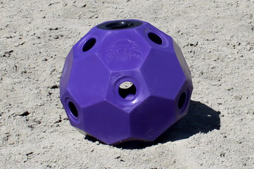 hay ball feeder 2 inch holes purple