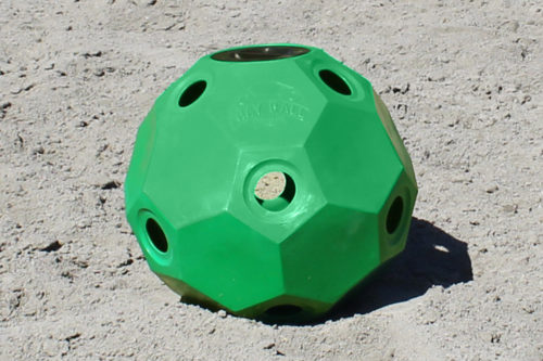 hay ball feeder green 2 inch holes