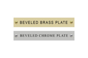 brass and chrome beveled name plates