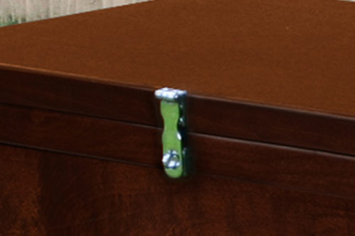 chrome hasp on tack trunk