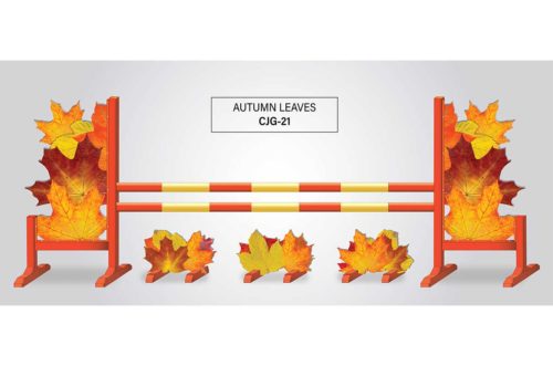 autumn leaves complete graphic jump with striped poles