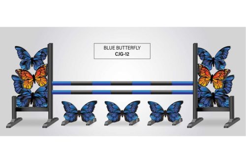 blue butterfly complete graphic jump with stripe poles