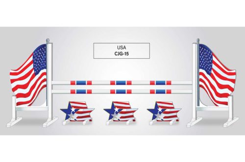 usa flag complete graphic jump with stripe poles
