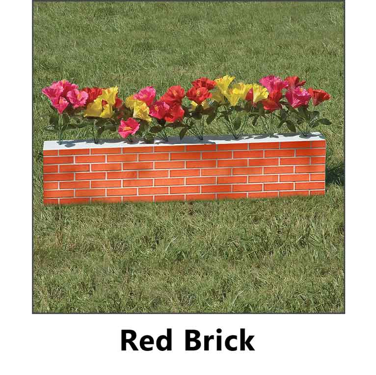 red brick flower box graphic